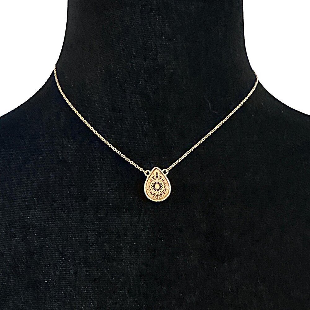 Its Sense Necklace Earrings Set Gold Tone Adjustable Length